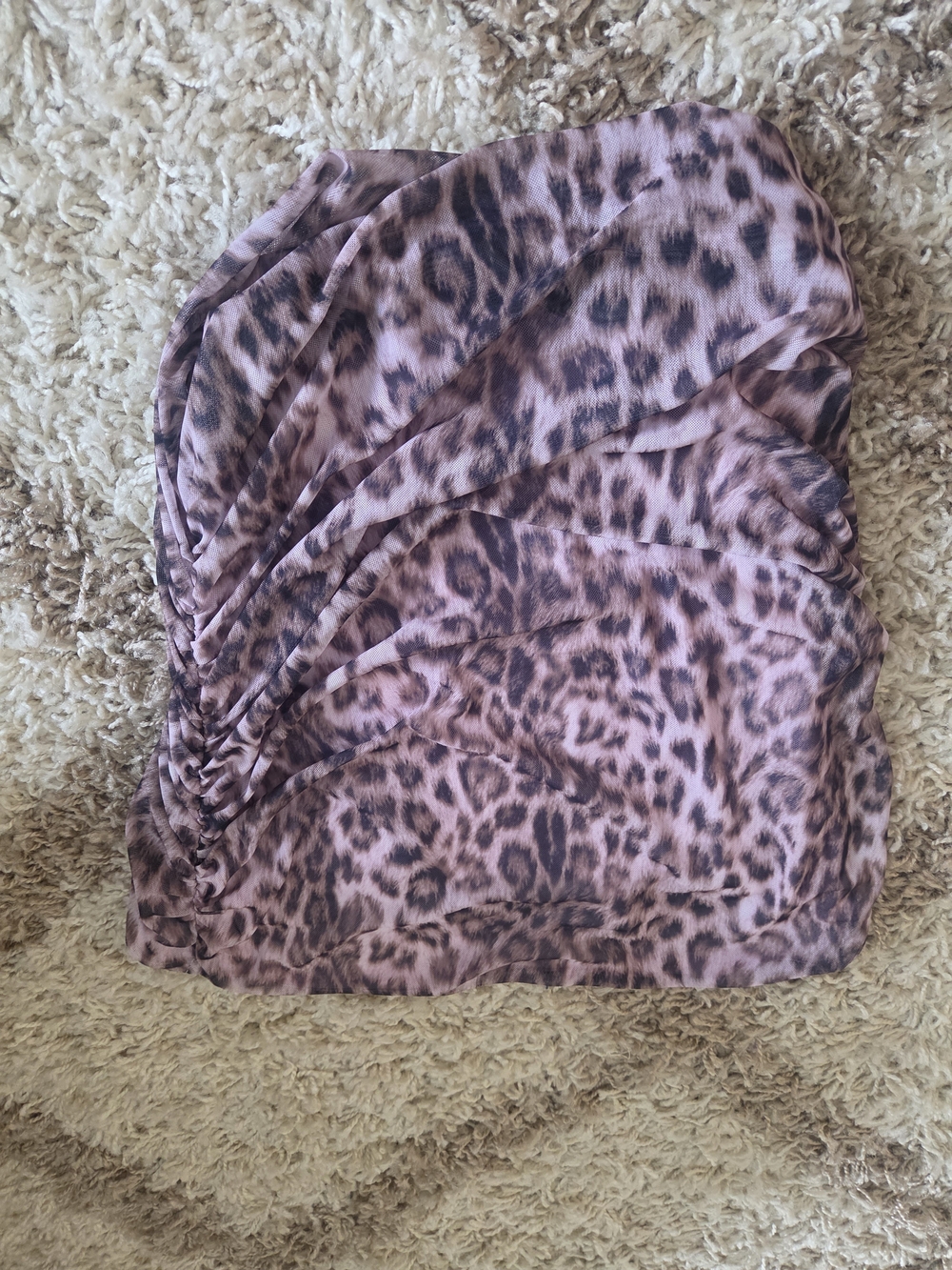 Anthropologie Pink and Brown Leopard Print tube top